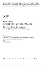SCHRIFTEN ZU TELEMANN - Telemann in Magdeburg