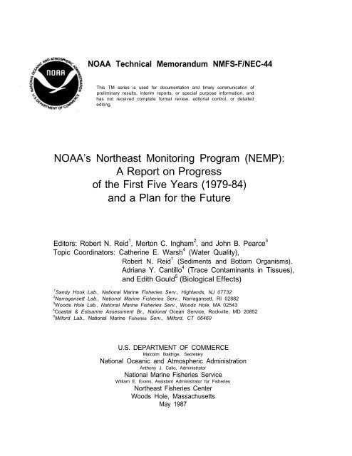 NOAA Technical Memorandum NMFS-F/NEC-44 - Office of Science
