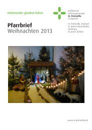 Pfarrbrief Weihnachten 2013 - St. Petronilla