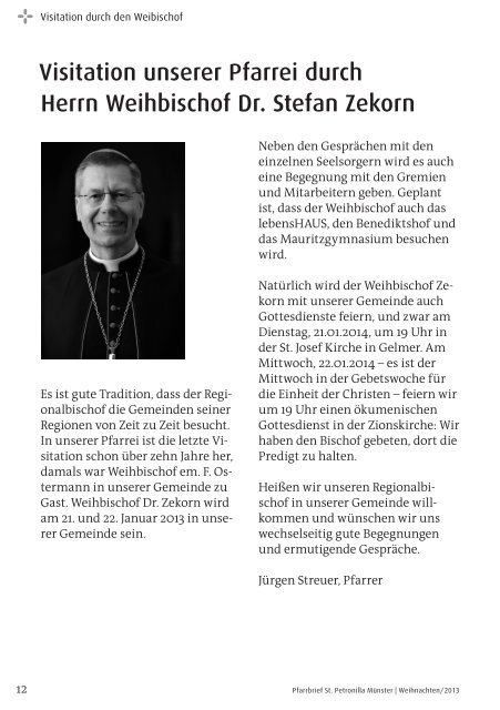 Pfarrbrief Weihnachten 2013 - St. Petronilla