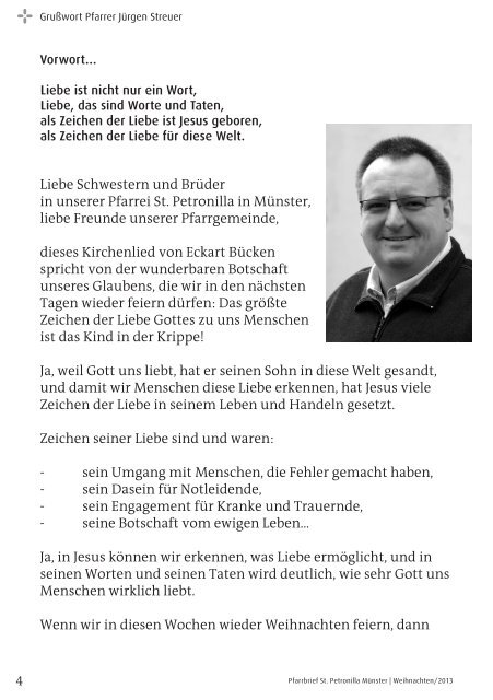 Pfarrbrief Weihnachten 2013 - St. Petronilla