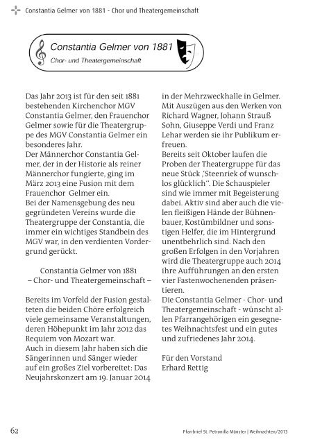 Pfarrbrief Weihnachten 2013 - St. Petronilla