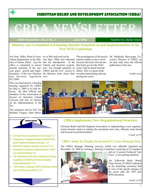 CRDA Newsletter - June 2009.pub - CRDA Ethiopia