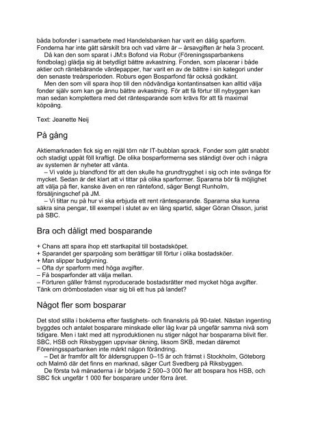 Stora skillnader i bosparandet - neij.se