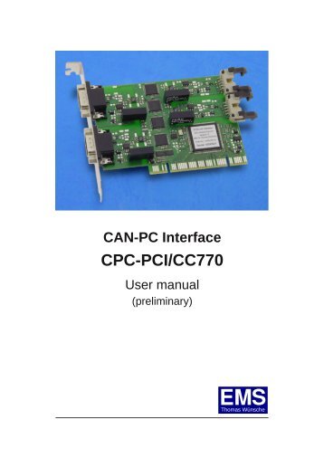 CPC-PCI/CC770 User Manual - Ems-wuensche.com
