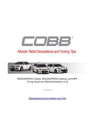 Mazda Table Descriptions and Tuning Tips - Cobb Tuning