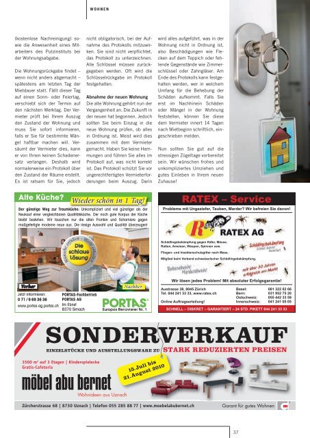 Ausgabe August 2010 - STADTmagazin Rapperswil-Jona