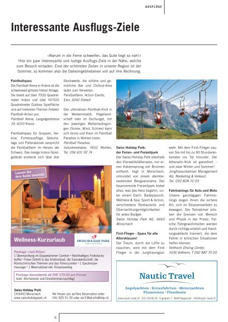 Ausgabe August 2010 - STADTmagazin Rapperswil-Jona