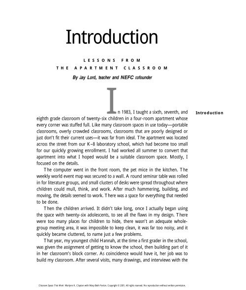 Introduction: Lessons from the Apartment Classroom - Responsive ...