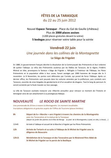 Programme des fÃªtes de la Tarasque - Avignon et Provence