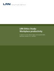 LRN Ethics Study: Workplace productivity - Ethics Resource Center
