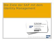 Die Ziele der SAP mit dem Identity Management - SAP Arbeitskreis ...