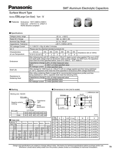 Surface Mount Type Aluminum Electrolytic Capacitors - Panasonic