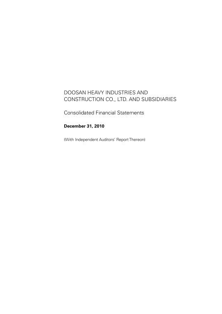 DOOSAN HEAVY INDUSTRIES AND CONSTRUCTION CO., LTD ...