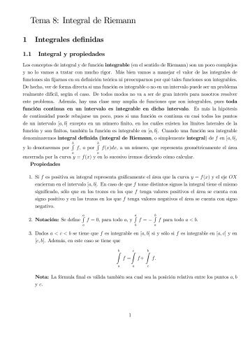 Tema 8: Integral de Riemann