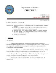 DoD Directive 8500.01E, October 24, 2002 - Defense Technical ...