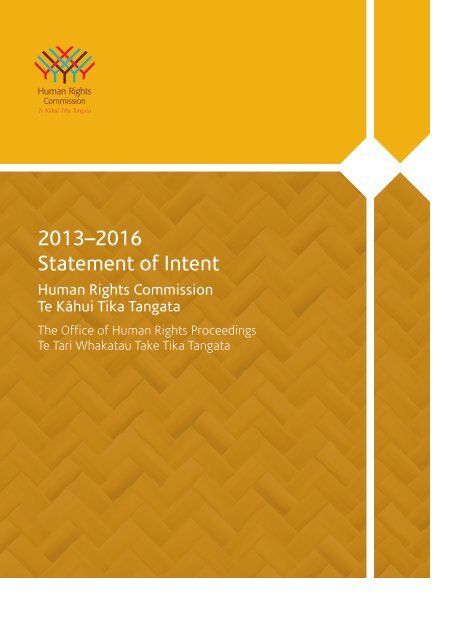 Statement of Intent 2013 to 2016 - Human Rights Commission