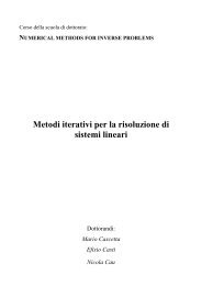 Metodi iterativi per la risoluzione di sistemi lineari