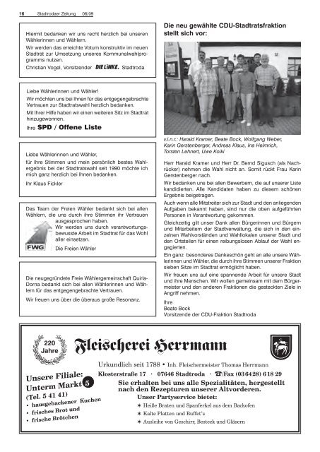 Amtsblatt der Stadt Stadtroda