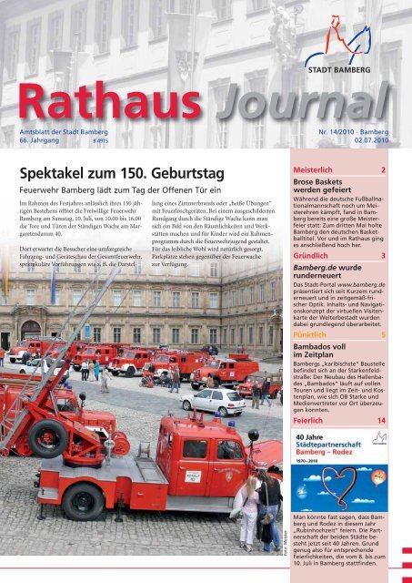Rathaus Journal Nr. 14 vom 02.07.2010 - Stadt Bamberg