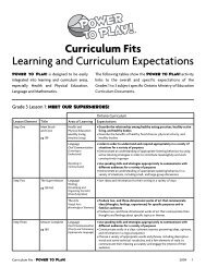Curriculum Fits Learning and Curriculum ... - Teach Nutrition