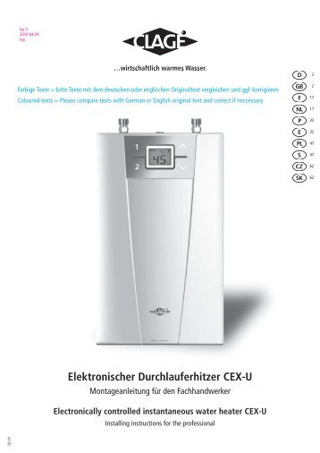 Elektronischer Durchlauferhitzer CEX-U - Kama