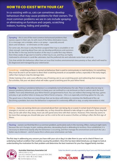 The TruTh abouT caTs and dogs - Australian Veterinary Association