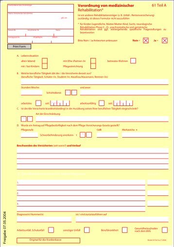 Reha antrag krankenkasse formular barmer gek