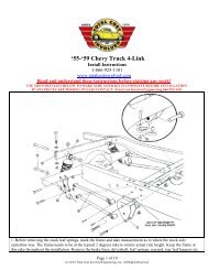 Rear Coil-Over 4-Link w/Panhard Bar - Total Cost Involved