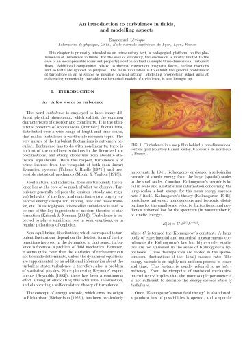 An introduction to turbulence in fluids, and modelling aspects