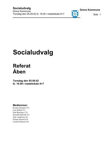 Torsdag d. 5. september 2002 - Greve Kommune