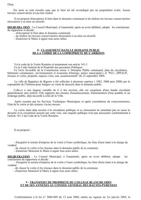 2009 conseil du 16_10.pdf - Bagnères de Bigorre
