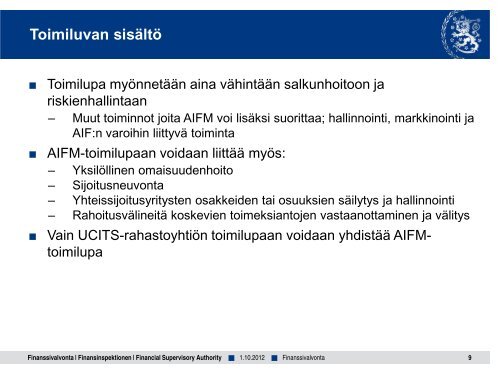 AIFM-informaatiotilaisuudet - Finanssivalvonta