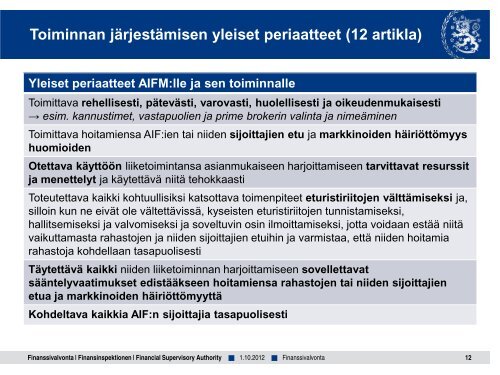 AIFM-informaatiotilaisuudet - Finanssivalvonta