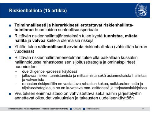 AIFM-informaatiotilaisuudet - Finanssivalvonta