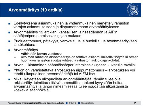 AIFM-informaatiotilaisuudet - Finanssivalvonta