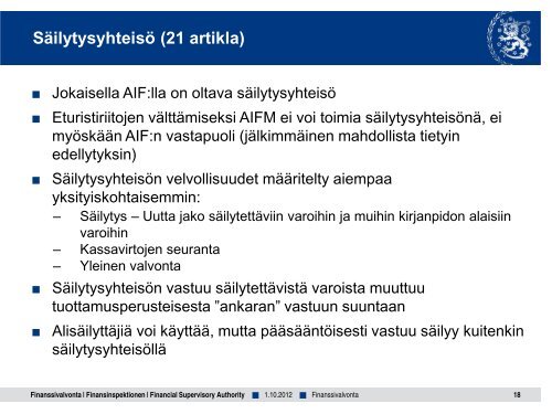 AIFM-informaatiotilaisuudet - Finanssivalvonta