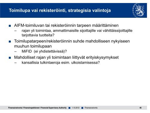 AIFM-informaatiotilaisuudet - Finanssivalvonta