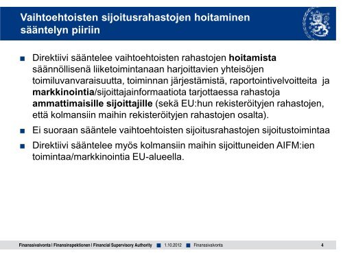 AIFM-informaatiotilaisuudet - Finanssivalvonta