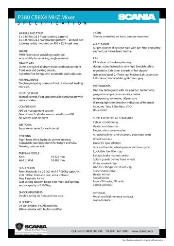 P380 CB8X4 MHZ Mixer - scania.co.bw