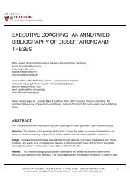 executive coaching: an annotated bibliography of dissertations and ...