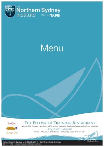 The Pittwater Training Restaurant - TAFE NSW - Northern Sydney ...