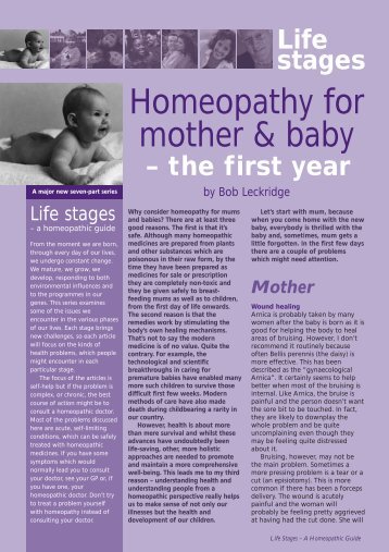 Homeopathy for mother and baby