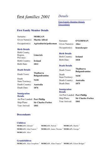 First Families Index.pdf - The Thorogood Family Tree