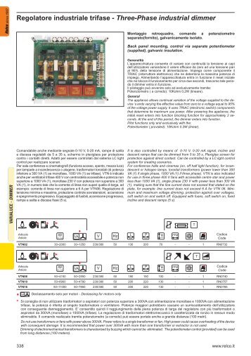 Regolatore industriale trifase - Three-Phase industrial dimmer - Relco