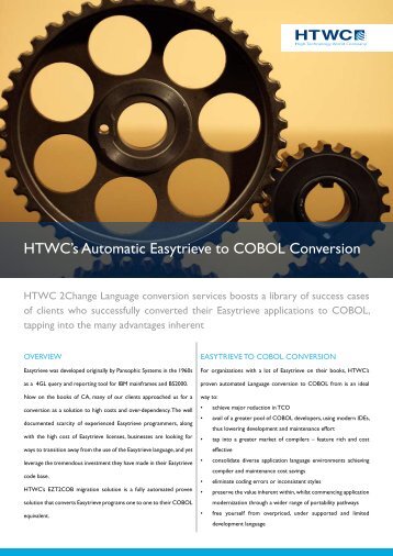 HTWC's Automatic Easytrieve to COBOL Conversion - Htwc.it