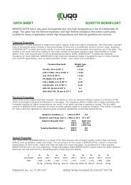 DATA SHEET SCHOTT BOROFLOAT