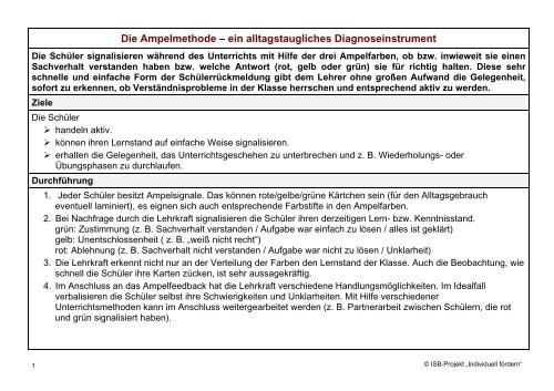 Die Ampelmethode - Individuell FÃ¶rdern