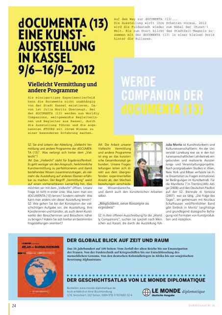 WERDE COMPANION DER dOCUMENTA (13) - StadtZeit Kassel