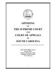 opinions the supreme court court of appeals south carolina